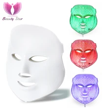 Королева красоты уход за кожей светодиодный маска с 7 цветов фотон Электрический лицо светодиодный маска Удаление прыщей омоложения лицевой спа салон