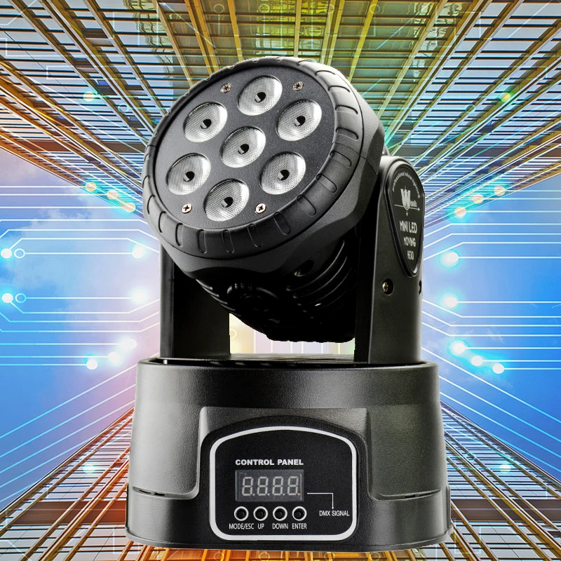 Профессиональный DMX 512 14CH DJ свет 7X12W RGBW LED Мини Moving Head Wash Quad с улучшенным для