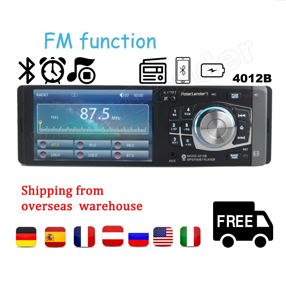 Радио Стерео 7 цветов Bluetooth MP3/MP4 плеер 4 1 &quotАвтомобильный HD 8 языков управление