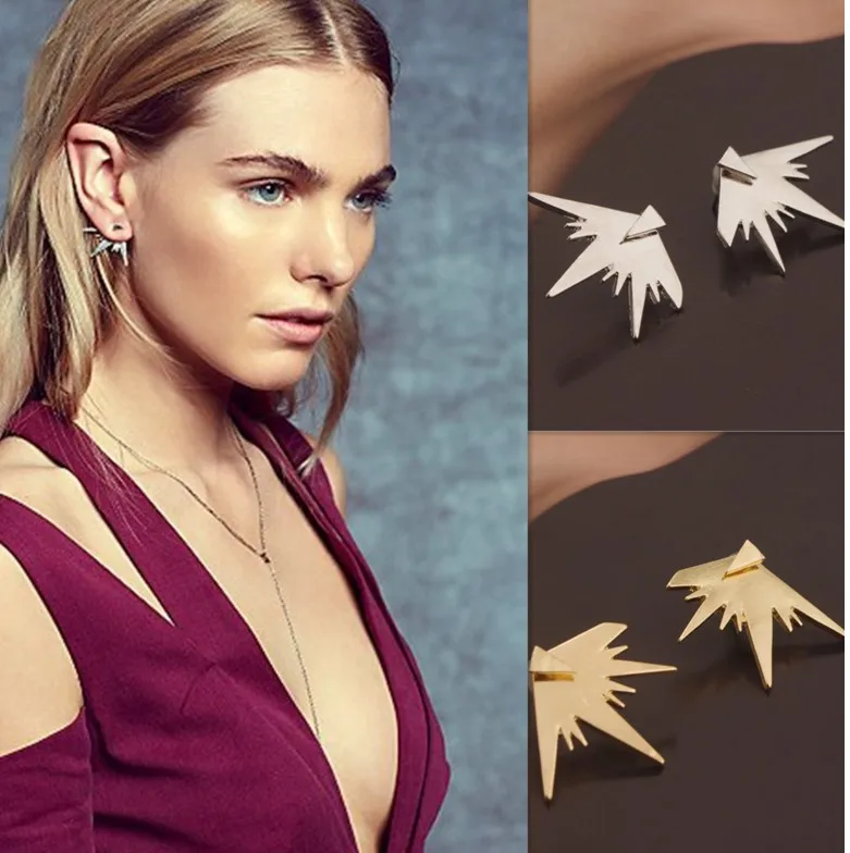 2017 brincos moda j ias de prata de ouro do punk individualidade brincos tri ngulo do