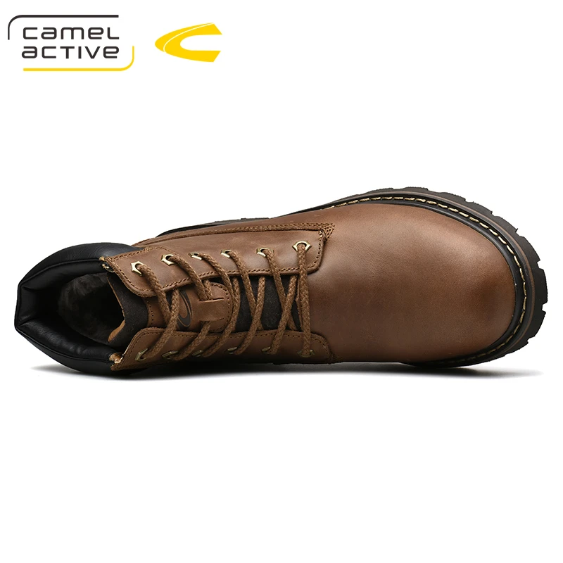 Camel/Новинка; зимние ботинки для активного отдыха; прогулочная Обувь На Шнуровке Для мужчин; удобные нескользящие теплые треккинговые ботинки для альпинизма
