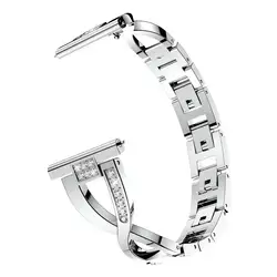 Elegant Stainless Steel Watch Strap - 20mm/22mm Smart Wristband Metal Jewelry Bracelet - 22mm Width strap (Sliver)
