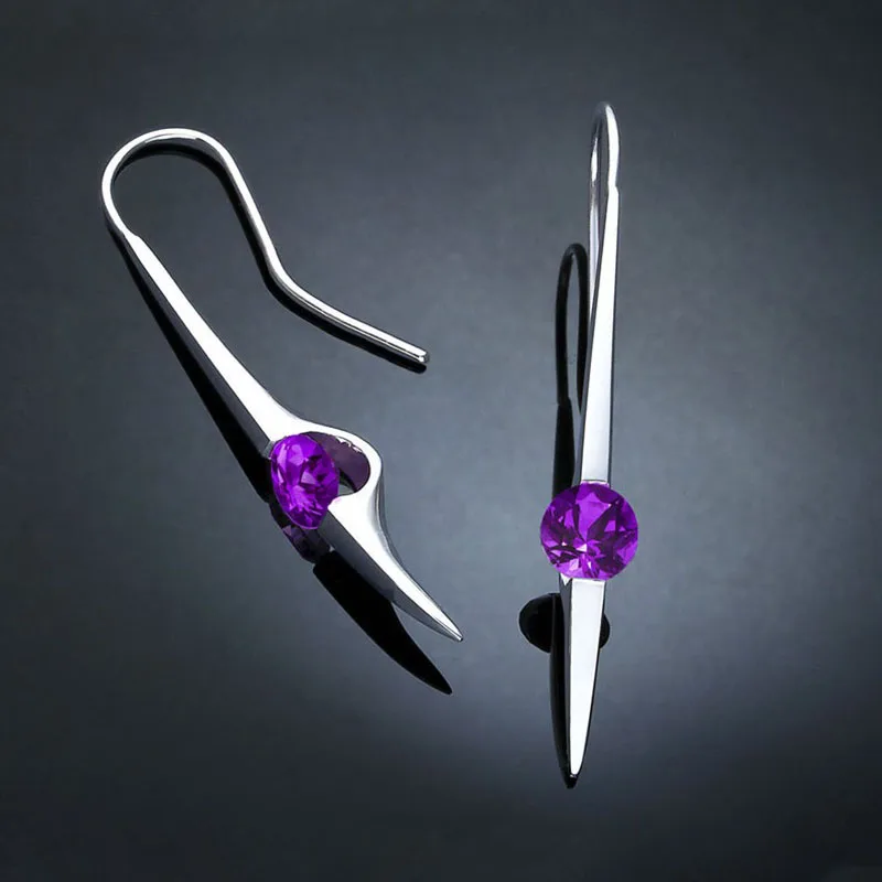 

Long Rod Tassel Silver Needle Dangle Earrings Women Green Purple Rhinestone Ear Jewelry Brincos Oorbellen Gifts 2019 New Z4M093