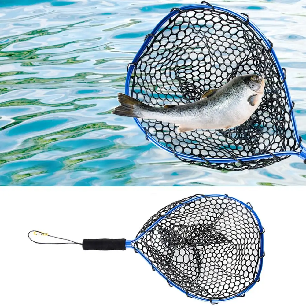 

Aluminum Anti-hanging Rubber Road Asia Dip Net Catch Release Net Fish Saver Mesh For Fly Fishing Trout Kayak Boating Brand New