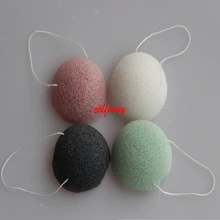 100 шт/партия натуральный аморфофаллюс коньяк картофель Конняку Лицевая ГУБКА умывальник спонж для очищения кожи полушарие и форма сердца