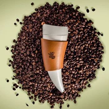 

1pc Creative Goat Horns Stainless Steel Thermos Mug Coffee Cup Insulation Vacuum Thermos Flask Couple Traveling Hot Water Bottle