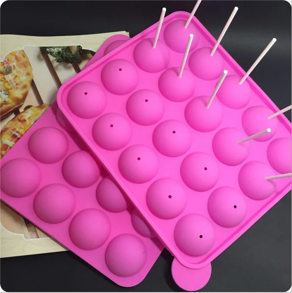 

Candy mould 20 Holes Pop Sucker Sticks Lollipop Lolly Candy Cake Jelly Making Mold Chocolate Ice Silicone Tray Pan Hot