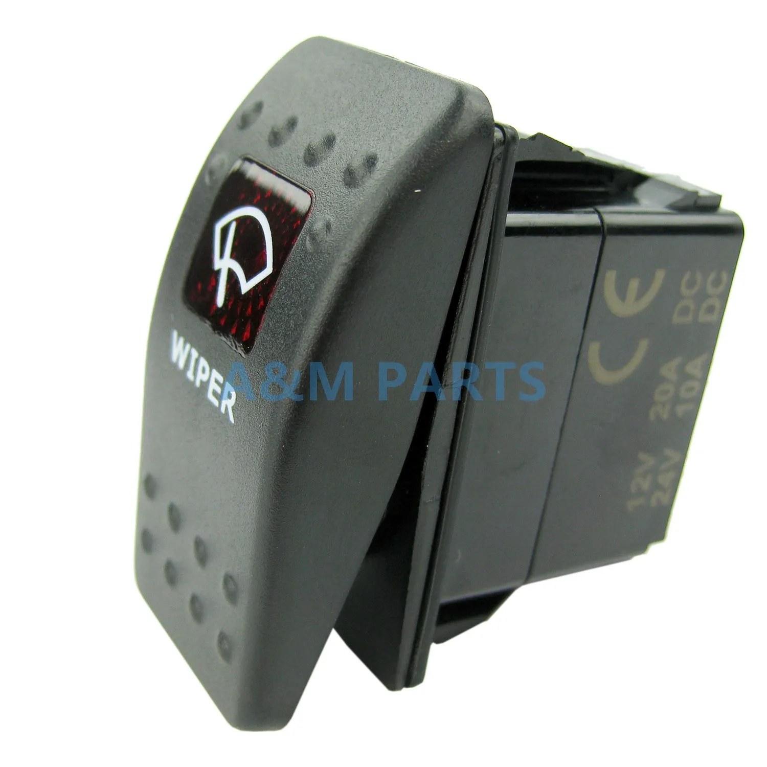 

Boat WINDSHIELD WIPER Rocker Switch ON/OFF 3P SPST Red LED Rocker Switch for Marine Truck RV Car 12V 20A