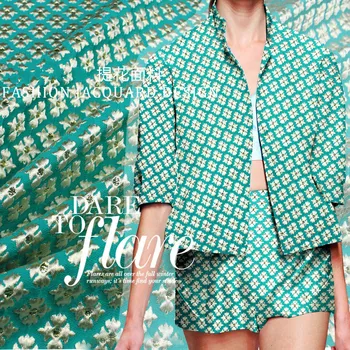 

High-grade gold line jacquard fashion fabric embossed Crowe star dress small suit cloth 145cm wide 220g/m