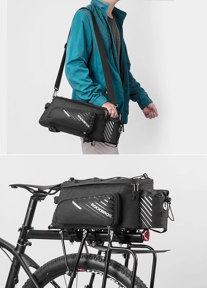 ROCKBROS 35L MTB велосипедные сумки рама Стойка Сумка Водонепроницаемый Многофункциональный 3 в 1 светоотражающий велосипедный большой пакет велосипедные сумки для багажа