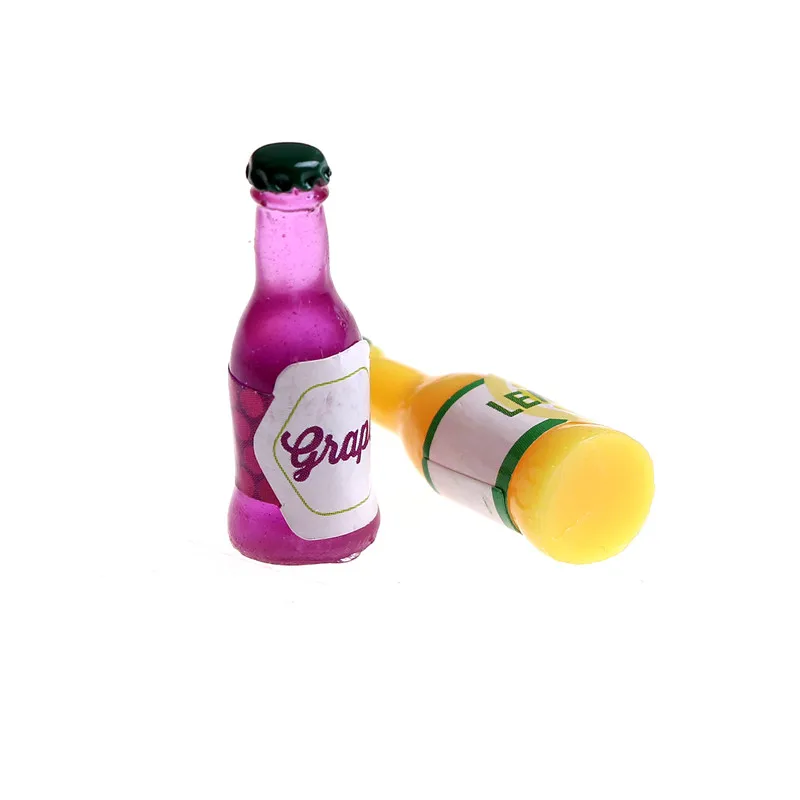2pcs/lot Mini Drink Bottle Toys 112 Toy Doll Drink Kitchen Living Room