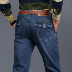 2017 осень-зима брюки-карго джинсы Для мужчин Повседневное джинсовые байкерские джинсы военные Стиль стрейч несколькими карманами Для