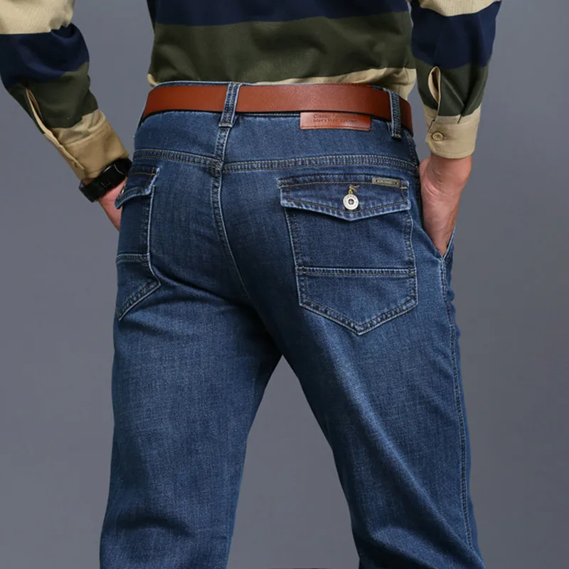 

2017 Autumn Winter Cargo Jeans Men Casual Denim Biker Jeans Military Style Stretch Multi Pockets Men's Clothes 618