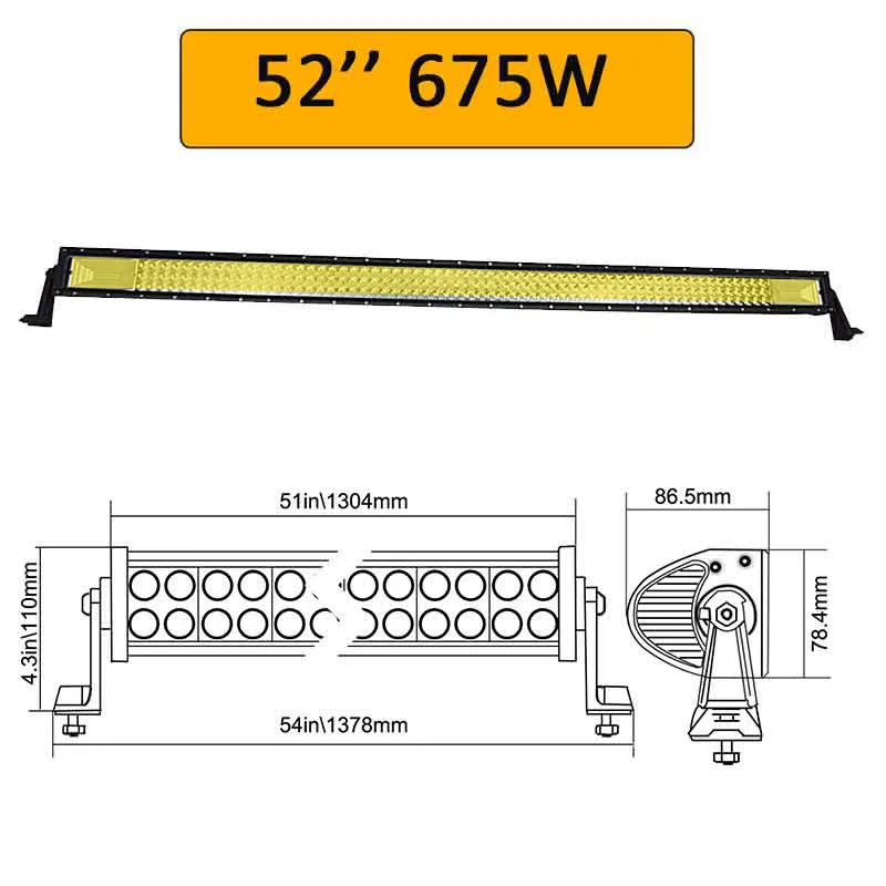 Auxtings 7D желтые светодиоды бар 2" 32" 4" 52" дюймов 12 В 24 в прямой светодиодный свет бар рабочий свет 4x4 грузовик ATV Автомобильная крыша внедорожный