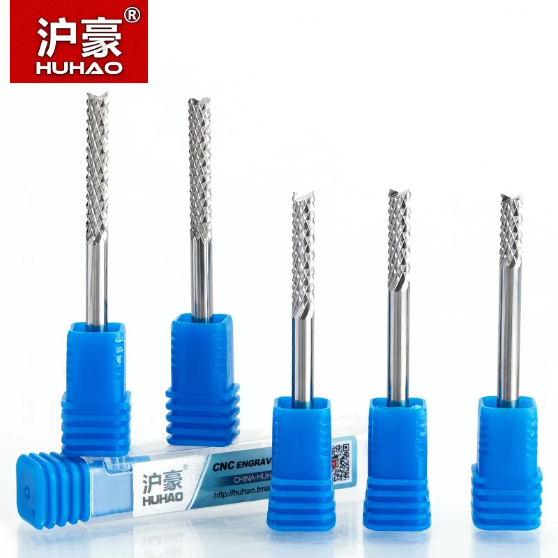 HUHAO 1pcs 3.175 millimetri 4 millimetri 6 millimetri Carburo di Tungsteno Corn Cutter per il taglio PCB fresatura bits fresa CNC punte del router per la macchina per Incidere