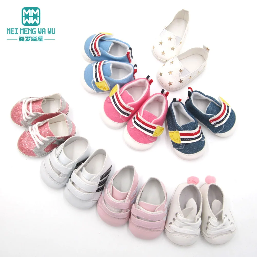 7.5cm shoes for doll fit 43 cm baby new born doll and american doll boots sneaker