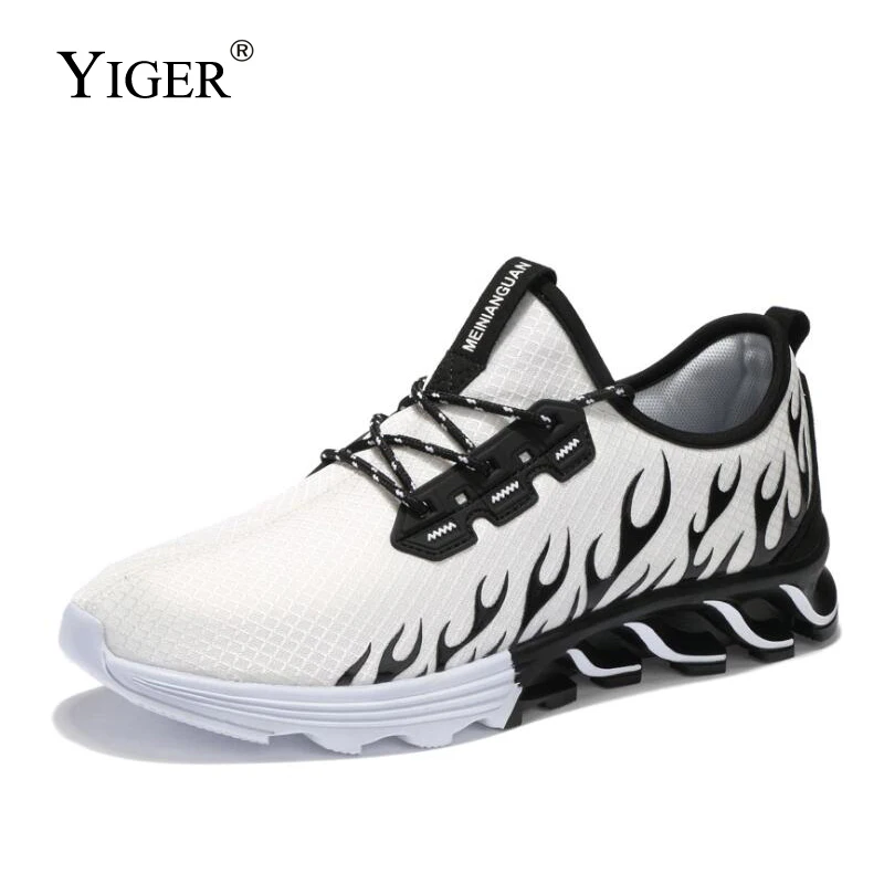 

YIGER New Men's Casual Lace-up Shoes Men's sneakers non-slip breathable four seasons shoes shock-absorbing 0055