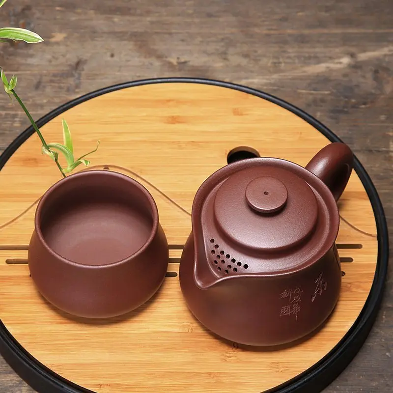  PINNY Yixing Purple Clay Portable Tea Set Vintage Purple Sand Teapots Ceramic Kung Fu Tea Set 1 Pot