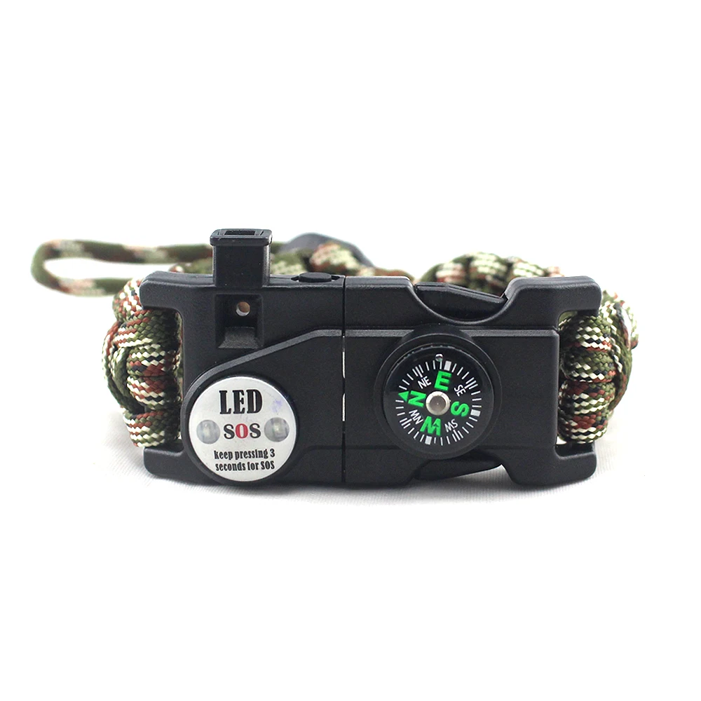 2 custom camping flint whistle buckle