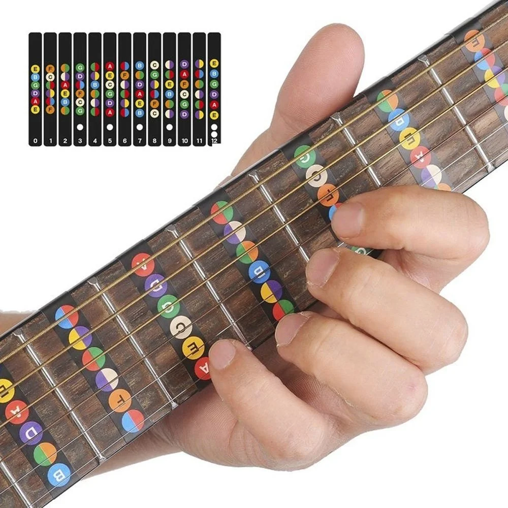 

Professional Beginner Guitar Sticker Musical Scale Sticker Fretboard Coded Note Strips For Training Learning Guitar Accessories