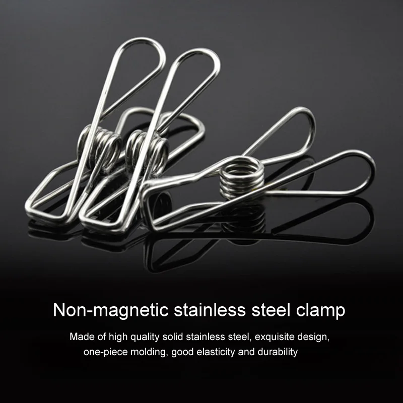 

20pcs Multipurpose Socks Rack High Elasticity Stainless Steel Pegs Towel Socks Household Clamps Small Metal Clip Party Wedding