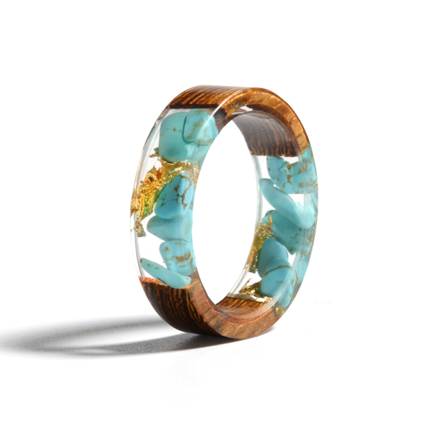 Resin Ring Transparent Epoxy Resin Ring Fashion Handmade Dried Flower Wedding Jewelry Love Ring for Women 2019 New Design