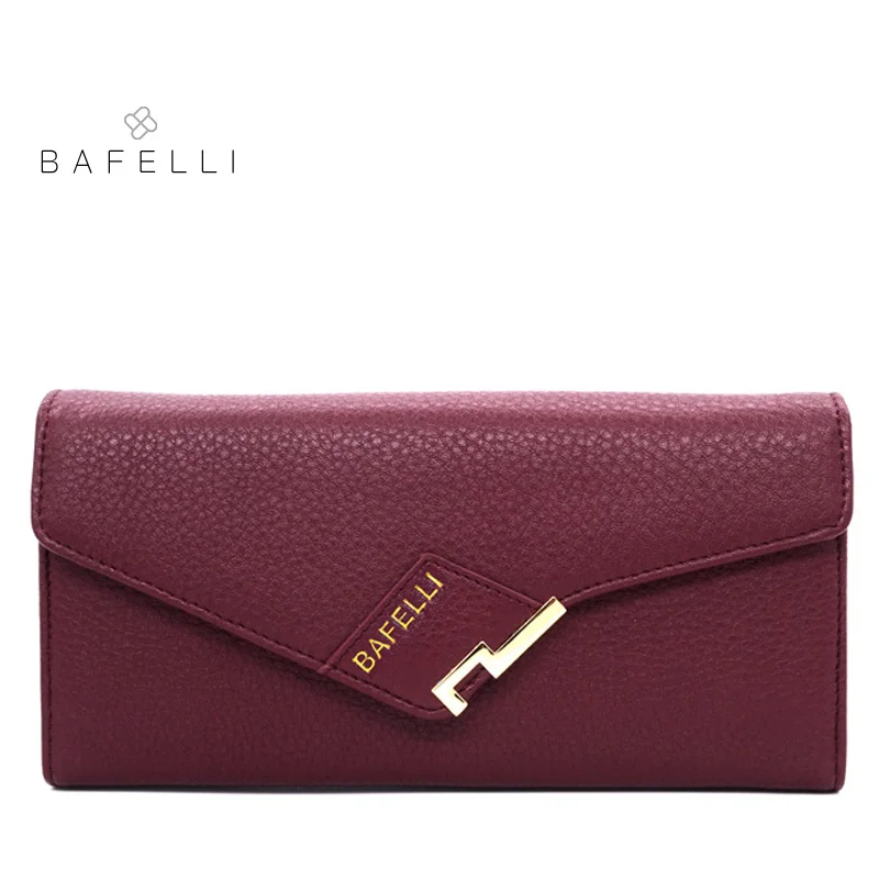 BAFELLI women money clips genuine leather long pures fashion black wallet high quality wallet cow leather hot sale women wallet 