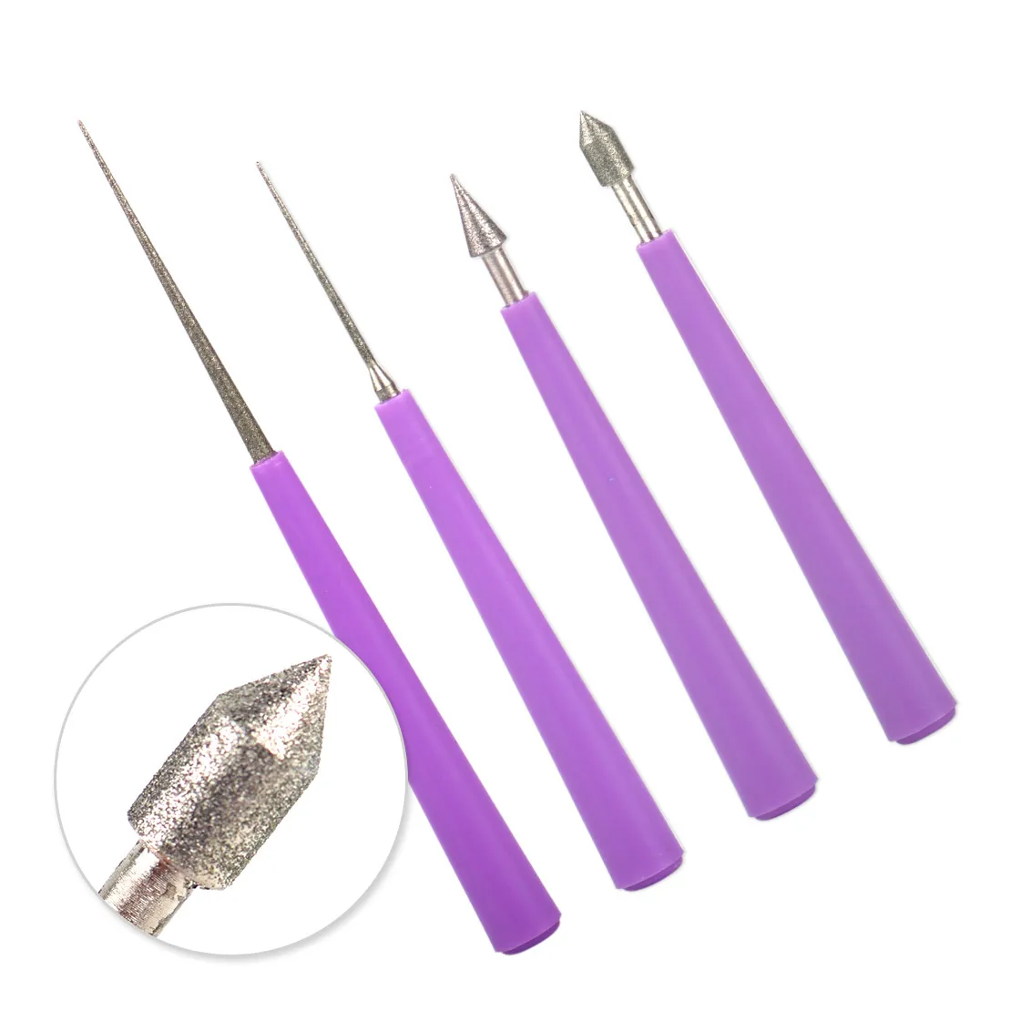 LETAOSK New 4 PCS Diamond Pearl Glass Bead Reamer Burr Beading Hole Tool Set DIY Jewelry | Инструменты