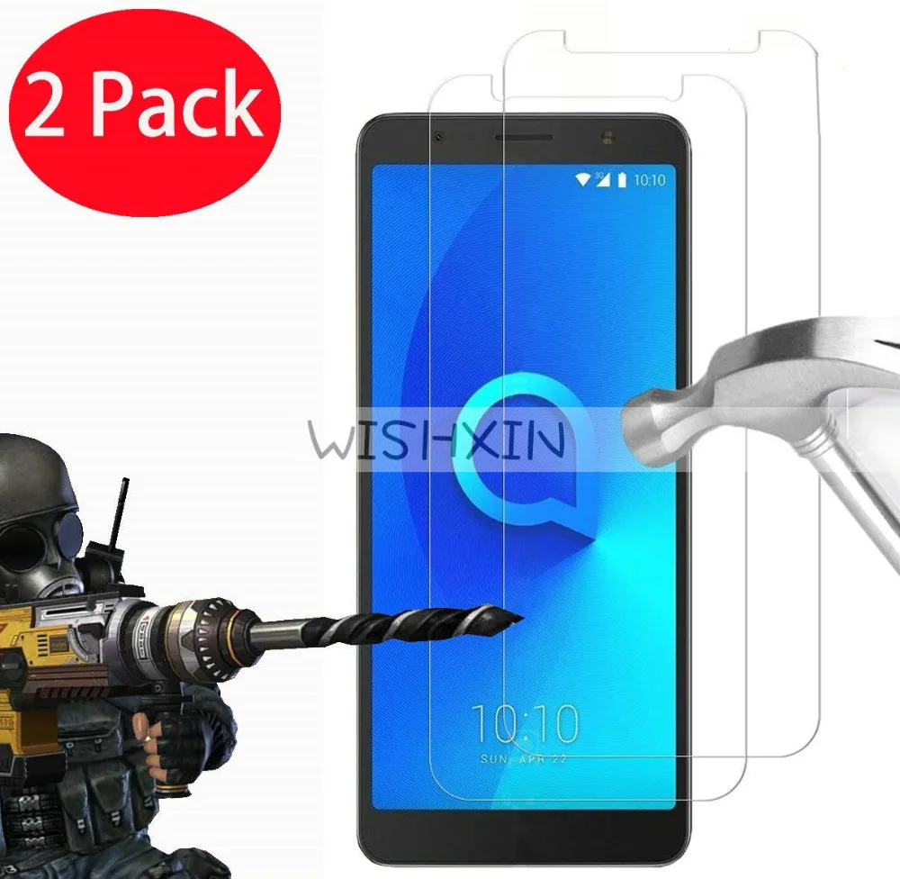 

2PCS Tempered Glass for Alcatel 1C 9H 2.5D Premium Screen Protector Film On for Alcatel 1C 5009 5009D 5009A 1 C 5.34" inch