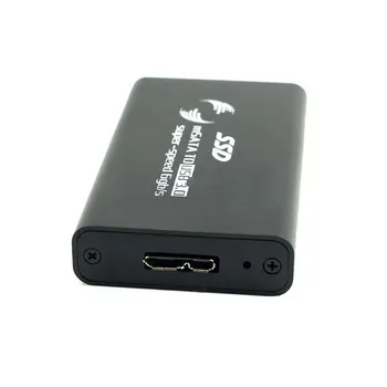 

CY 50mm mini PCI-E mSATA 6Gbps Solid State SSD to USB 3.0 Hard Disk Case Enclosure Black Color