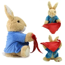 Peek a Boo Toys Peter Rabbit Play Hide Seek Lovely Cartoon Stuffed Kids Birthday Gift Cute Electric Music Rabbit Plush Toy 30cm