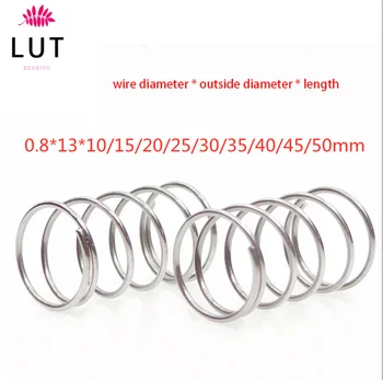 

10pcs 304 stainless pressure spring short compression spring Wire diameter 0.8* outside diameter 13* length 10-50