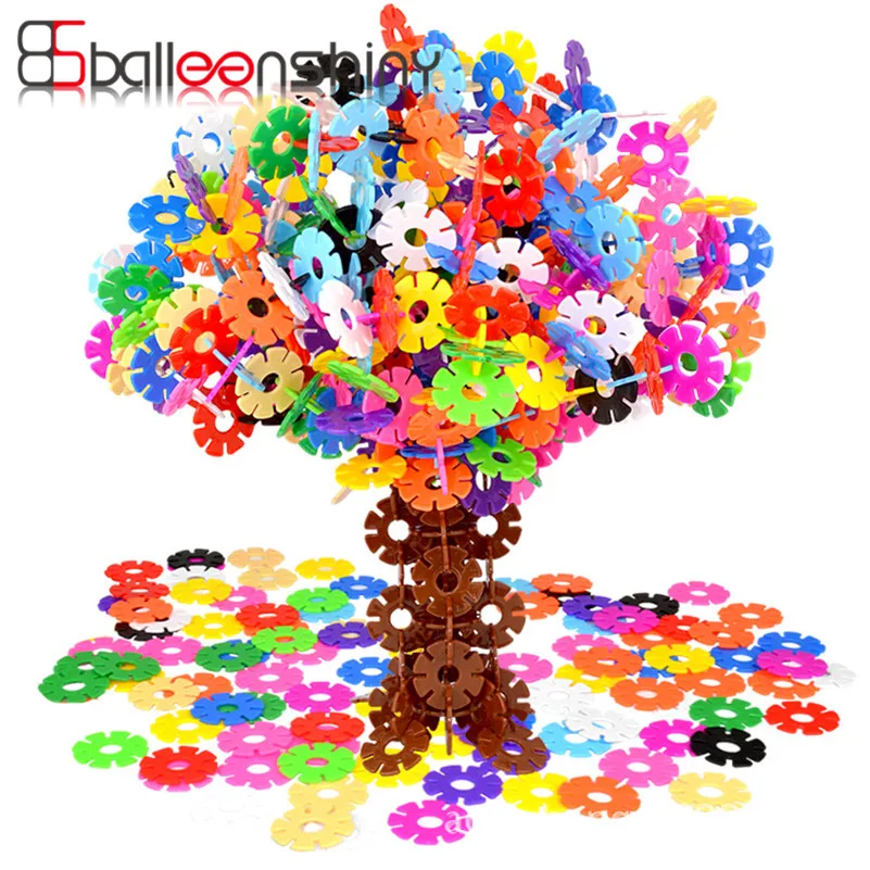 100 pcs lot Building Blocks Child DIY Assemblage font b Toy b font Educational Multicolor Snowflake