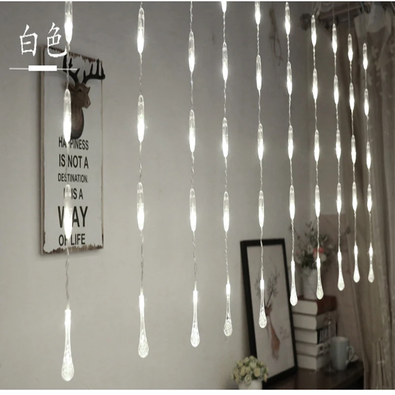 2.5MX0.6M New LED Water droplets curtain light Christmas Outdoor/Indoor string fairy Garland Decoration Party holiday lights 2.5MX0.6M New LED Water droplets curtain light Christmas Outdoor/Indoor string fairy Garland Decoration Party holiday lights