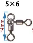 F2008 3 ходовой рыболовный поворотный 100 шт./лот прокатный треугольный шарнир роликовый шарнир Разъемный соединитель для рыбалки аксессуары - Цвет: 5X6