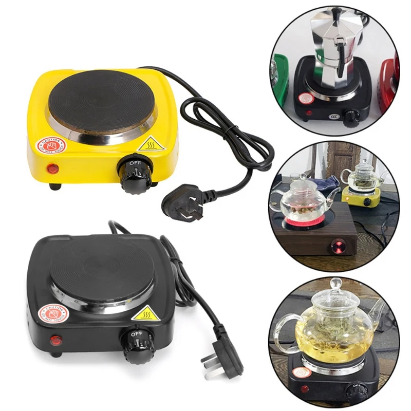 

500W Mini Stove Cooking Plate Coffee Milk Heater Electric Hot Grill Burner Tools with AC Power Plug Converter Adapter