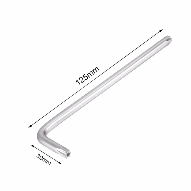 Uxcell Hot Sale 1 Pcs Long Tamper Proof Torx Star Key Bit Wrench L-Shape Nickel Plated T30