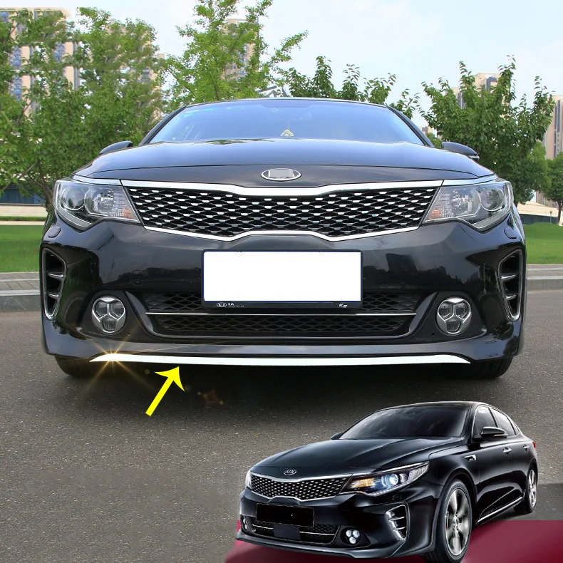 1 шт. для Kia optima 1,6 T- ABS хромированный передний бампер Накладка для губ аксессуары для стайлинга автомобилей