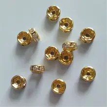 10pcs / lotDIY jewelry accessories bracelet necklace diamond drill row beads 8mm ultra-flash diamond beads round diaphragm