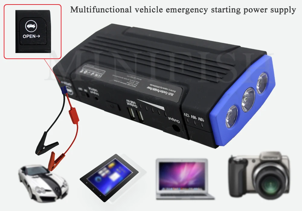 Promotion Multi-Function Mini Portable Emergency Battery Charger Car Jump Starter 68000mAh Booster Power Bank Starting Device