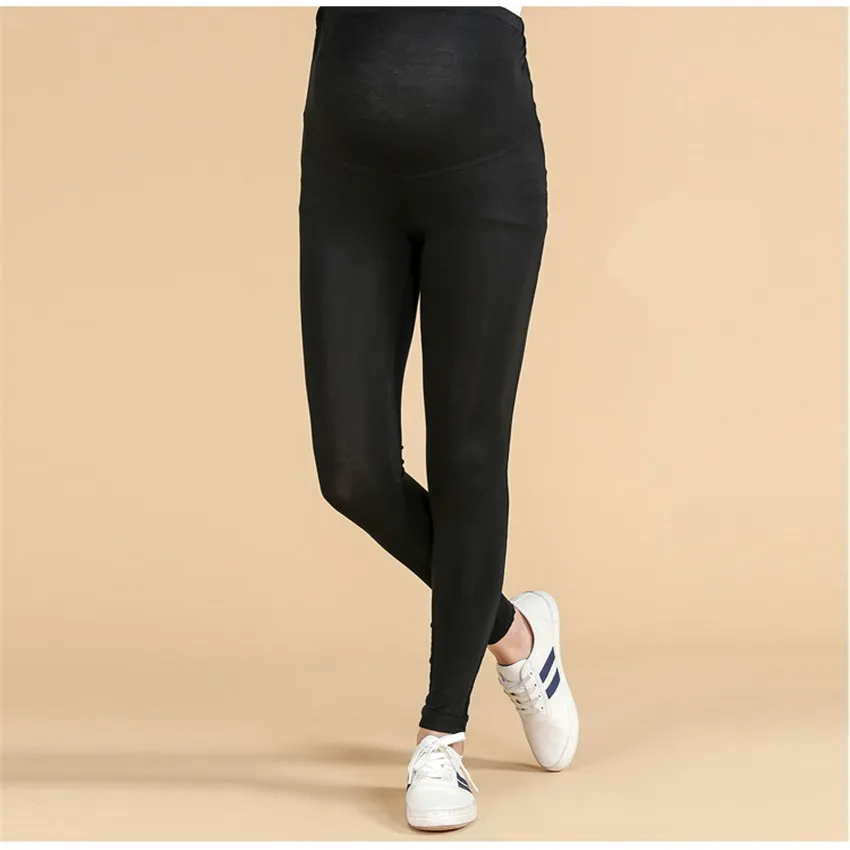 Seartist Waist Abdominal Pregnancy Leggings Maternity Spring Cotton Long Pants Pregnant Women Plain Black Gray Trousers 2019 20