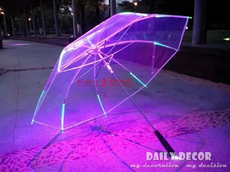 Nuevo! Paraguas de Luz LED transparente, luminosos, con función de Un paraguas Led O Luz de Guarda|transparent umbrella|light umbrellaumbrella transparent - AliExpress