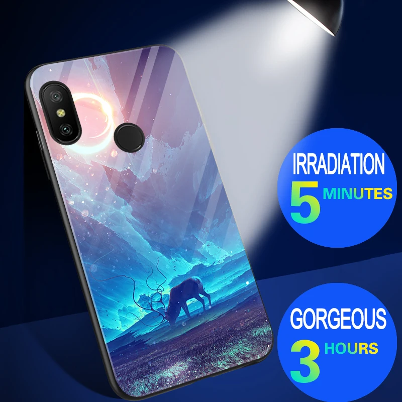 Luminous Phone Cases For Xiaomi Redmi 5 Plus 5A S2 Space Night Shine Glass Case For Redmi 6A 6 Pro / Mi A2 Lite Cover Shell Luminous Phone Cases For Xiaomi Redmi 5 Plus 5A S2 Space Night Shine Glass Case For Redmi 6A 6 Pro / Mi A2 Lite Cover Shell