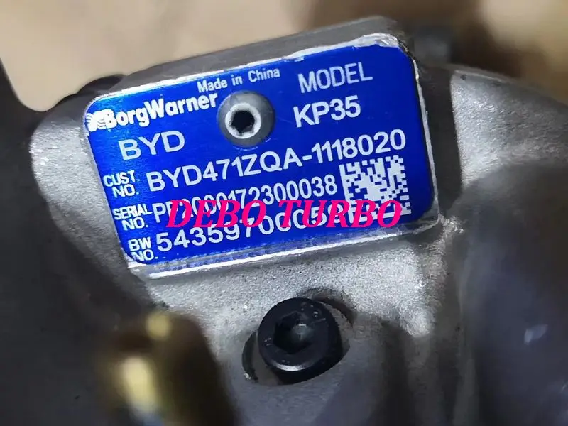 Новые оригинальные Borgwarners KP35 BYD471ZQA-1118020 54359700059 Турбокомпрессор для BYD Surui L3 F3 G5 F5 BYD471ZQA 1,2 T 82KW 2013