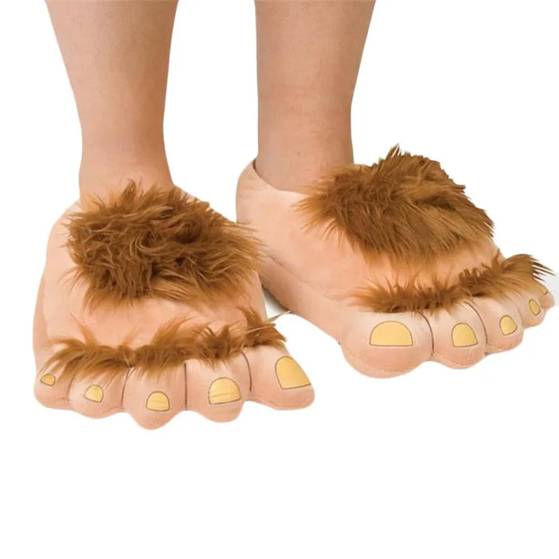 Women Men Plush Slipper Big Feet Creative Men And Women Slippers Winter