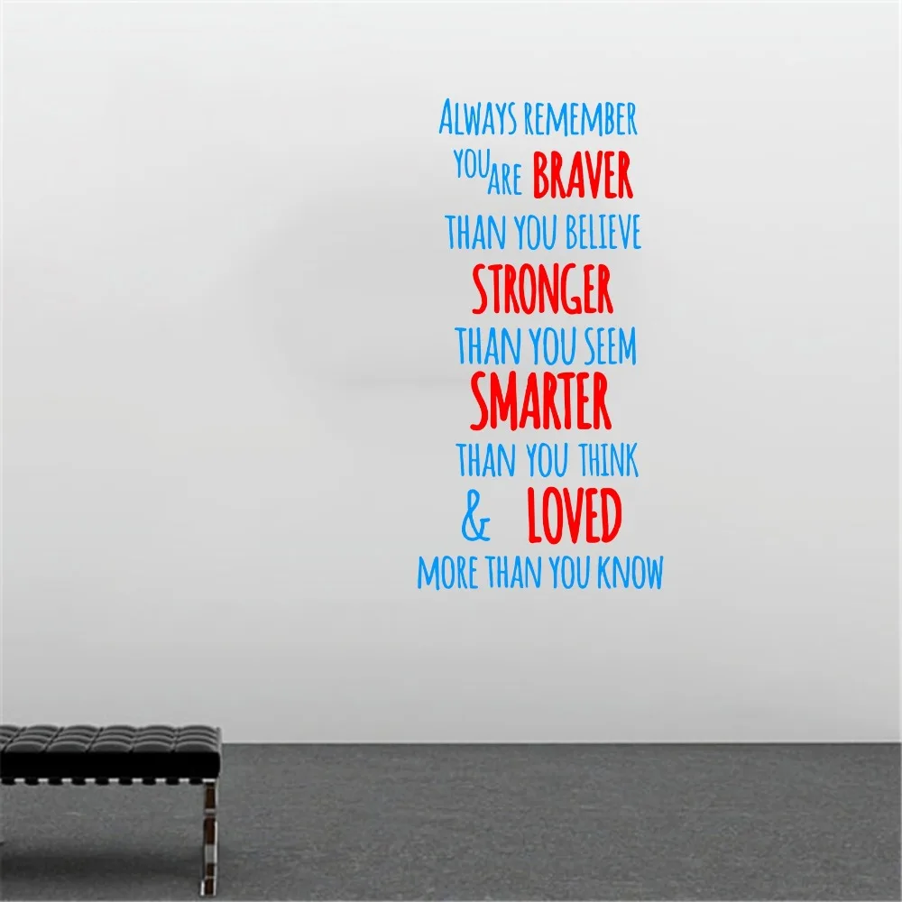 Always Remember You Are Braver Than You Believe Quotes Decal Baby Boy Nursery Room Decor Wall Art Sticker Diy Vinyl W 14 Wall Art Stickers Baby Boy Nurserydecoration Wall Aliexpress