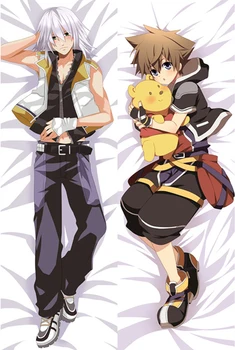 

popular game kingdom hearts anime Characters riku & sora & xion throw pillow cover body Pillowcase