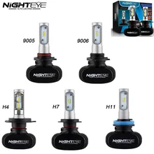 Nighteye 8000LM 50W 6500K H4 H7 H8 H9 H11 Car LED Headlights White Fog Lamps 9005 HB3 9006 HB4 Fog Light Bulbs