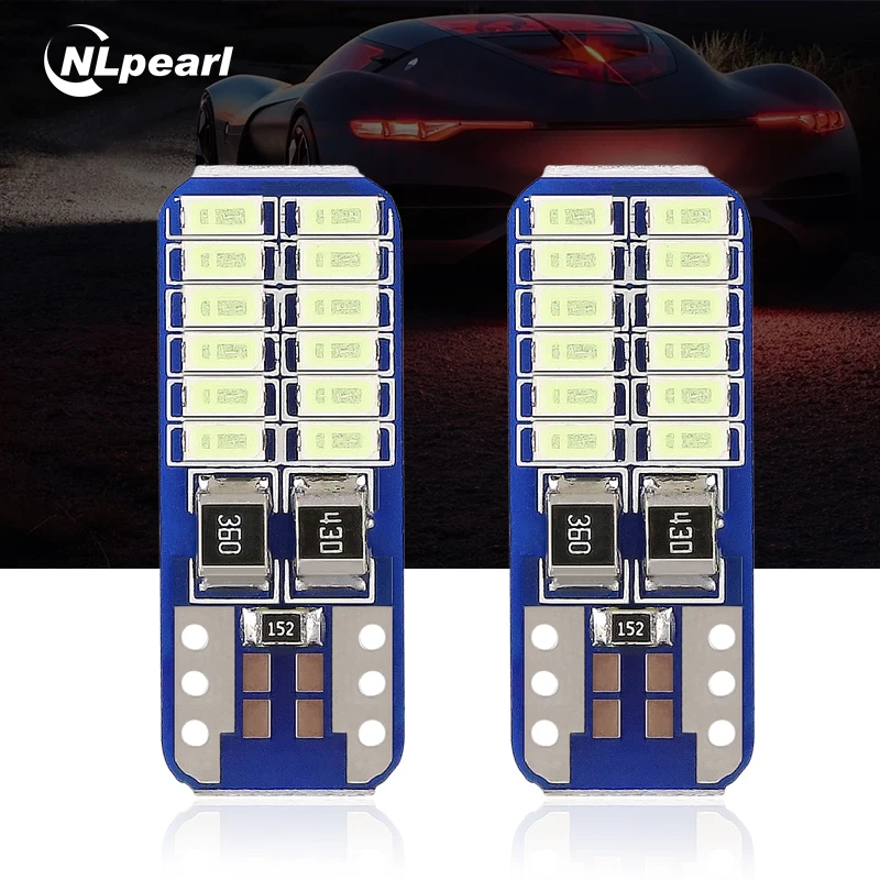 

NLpearl 1x Signal Lamp T10 LED Bulb for Clearance Interior Light W5W Led Lamp Car Lights 2W 24 led 3014 SMD 194 168 12V White