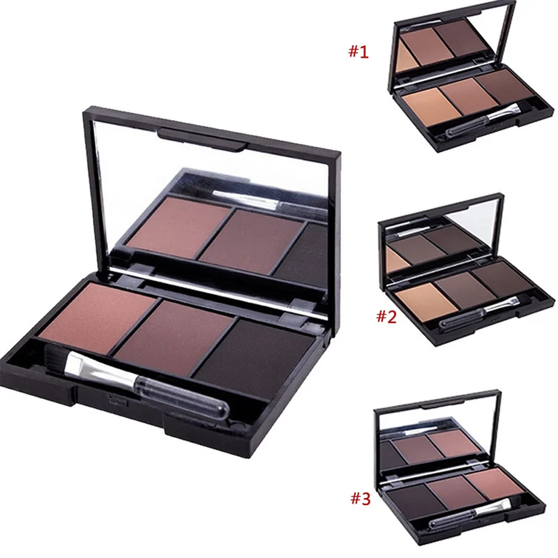 

Professional 3 Color Eyebrow Powder Palette Cosmetic Eye Brow Enhancer Waterproof Makeup Eyes Shadow With Brush Mirror H SK88